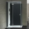 Parní box AWT se zadní stěnou LD207F15 černý 120x90cm / levý bez vaničky