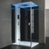 Parní box AWT se zadní stěnou LD207F15 černý 120x90cm / levý bez vaničky