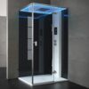 Parní box AWT se zadní stěnou LD207F15 černý 120x90cm / pravý bez vaničky