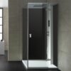 Parní box AWT se zadní stěnou LD208F15 černý 90x90cm / pravý bez vaničky