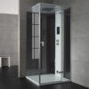 Parní box AWT se zadní stěnou LD208F15 černý 90x90cm / pravý bez vaničky